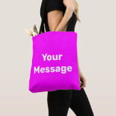 Einfache Fuchsia Weiße Textvorlage Tasche (Von Nahem)