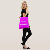 Einfache Fuchsia Weiße Textvorlage Tasche (Am Model)