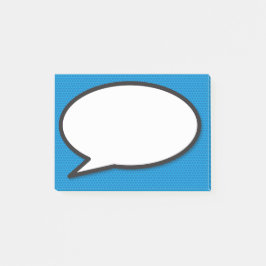 Einfache Fun Comic Buchen Sprechblase Blau Post-it Klebezettel