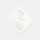 Einfache Fun Fakten Elegantes Gold Moderne Hochzei Serviette (Ecke)