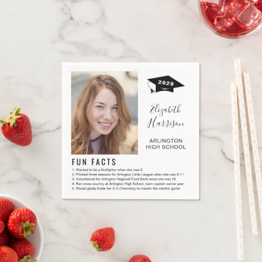 Einfache Fun Fakten Foto Script Abschluss Napkins Serviette (Beispiel)