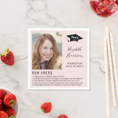 Einfache Fun Fakten Foto Script Rosa Abschluss Serviette (Beispiel)