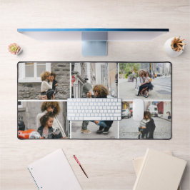 Einfache fünf FotoCollage individuell Schreibtischunterlage