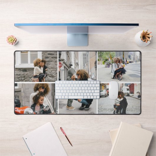 Einfache fünf FotoCollage individuell Schreibtischunterlage (Büro 1)