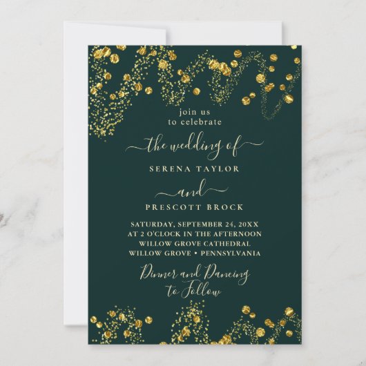 Einfache Funkelnd Einladung (Vorderseite)