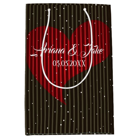 Einfache funkelnde Walliser Herz - Save the Date Mittlere Geschenktüte (Vorderseite)