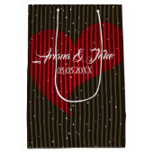 Einfache funkelnde Walliser Herz - Save the Date Mittlere Geschenktüte (Rückseite)