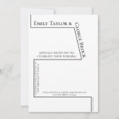 Einfache Funny Black and White Chart Moderne Hochz Einladung (Vorderseite)