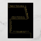 Einfache Funny Chart Moderne Hochzeit Schwarz und Folieneinladung (Vorderseite)