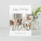 Einfache Funny Dog Foto Weihnachten Glücklich Pawl (Stehend Vorderseite)