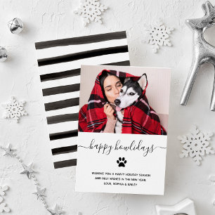 Einfache Funny Happy Feiertage vom Hund   FOTO Feiertagskarte