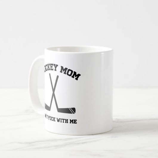 Einfache Funny Hockey-Mama Don't Puck mit mir Kaffeetasse (Vorderseite Links)
