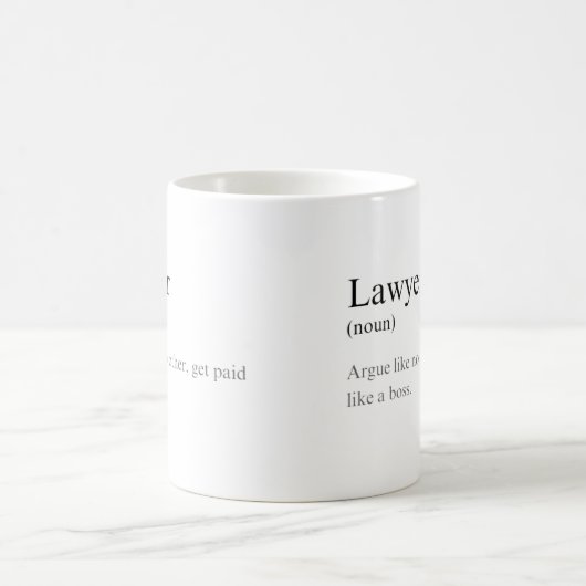 Einfache Funny Lawyer Definition Joffee Kaffeetasse (Mittel)