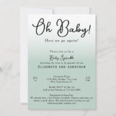 Einfache Funny Oh Baby Sage Green 2. Baby Sprinkle Einladung (Vorderseite)