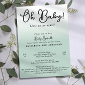 Einfache Funny Oh Baby Sage Green 2. Baby Sprinkle Einladung