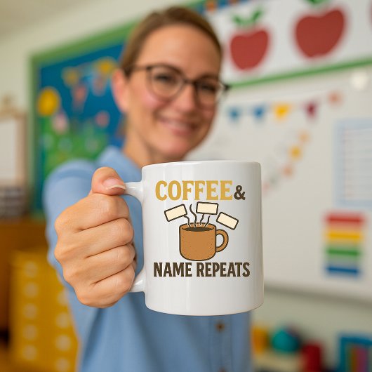 Einfache Funny Teacher Tasse; Klassenname wiederho Kaffeetasse