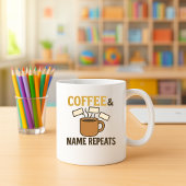 Einfache Funny Teacher Tasse; Klassenname wiederho Kaffeetasse