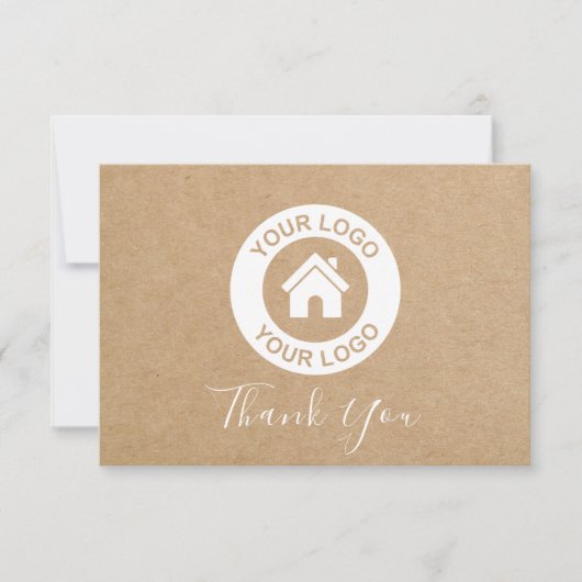 Einfache, für das Papier angepasste Firmenlogo-Mel Dankeskarte (Vorderseite)