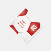 einfache Fußball-Mädchen Jungen Geburtstag rot Serviette (Ecke)