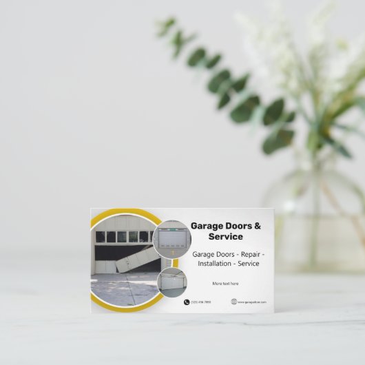 Einfache Garage Door Business Cards Visitenkarte (Stehend Vorderseite)