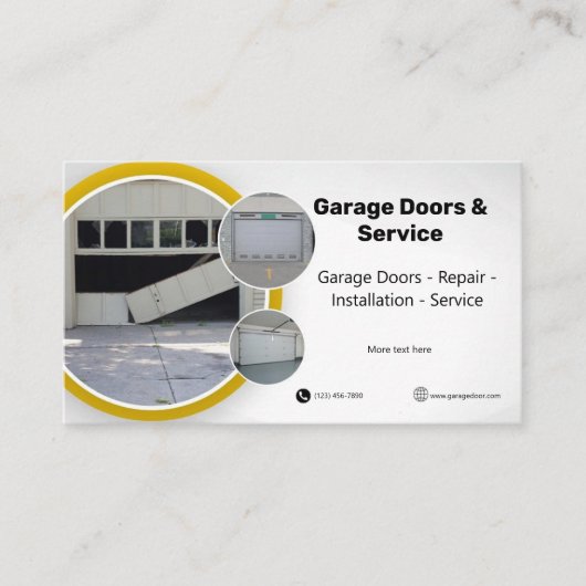 Einfache Garage Door Business Cards Visitenkarte (Vorderseite)