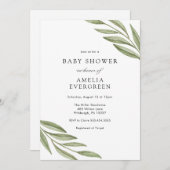 Einfache Gartenzweige Babydusche Einladung (Vorne/Hinten)