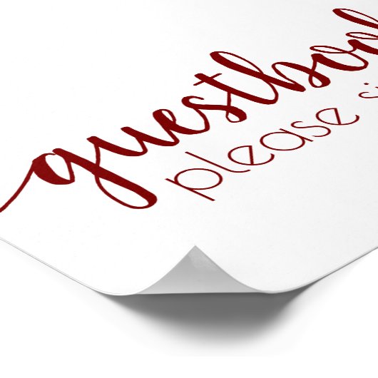 Einfache Gästebuch | Candy Red Script jedes Event- (Ecke)