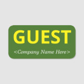 Einfache "GÄSTEnamenstempel" Namensschild (Vorderseite)