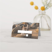 Einfache Gastgeschenk Hochzeit für Elegant-2Foto-O Platzkarte (Vorderseite)