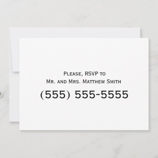 Einfache Gay Wedding Probe Einladungen (Rückseite)