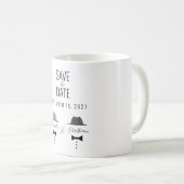 Einfache Gay Wedding speichern das Datum der Einla Kaffeetasse (VorderseiteRechts)