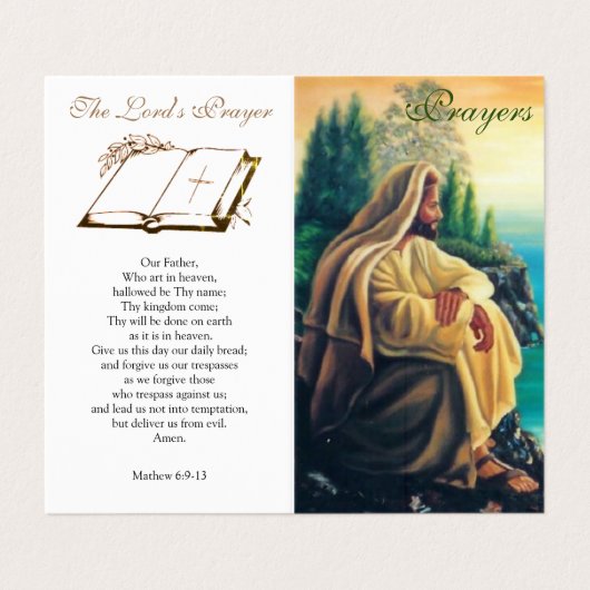 Einfache Gebete - Gebetskarte Visitenkarten (Außenseite Aufgefaltet)