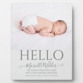 Einfache Geburt des Neugeborenen-Fotos Fotoplatte (Vorderseite)