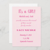 EINFACHE GEBURTSANKÜNDIGUNG EINLADUNG (Vorne/Hinten)