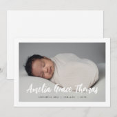 Einfache Geburtsankündigung Einladung (Vorne/Hinten)