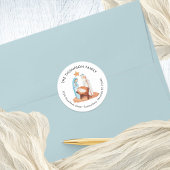 Einfache Geburtsdaten-Rückgabeadresse Runder Aufkleber