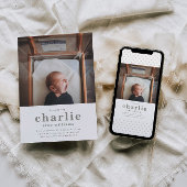 Einfache Geburtserklärung von Foto | Die Geburt de Einladung