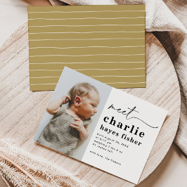 Einfache Geburtserklärung von Foto | Die Geburt de Einladung