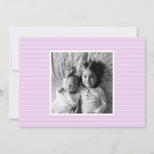 Einfache Geburtshinweis Lila Lilac Ankündigung (Rückseite)