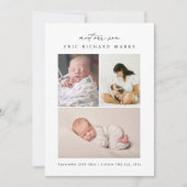 Einfache Geburtsstunde mit mehreren Fotos Ankündigung (Vorderseite)