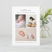 Einfache Geburtsstunde mit mehreren Fotos Ankündigung (Stehend Vorderseite)