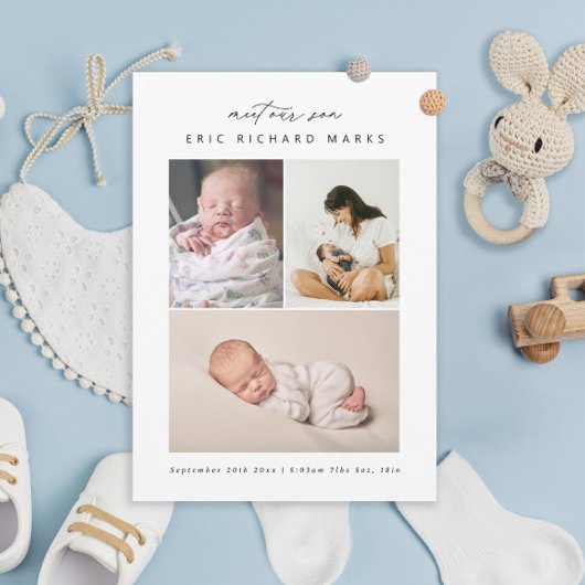 Einfache Geburtsstunde mit mehreren Fotos Ankündigung