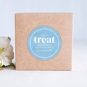 Einfache Geburtstagsfeier Leckerei für Modernes Oz Runder Aufkleber