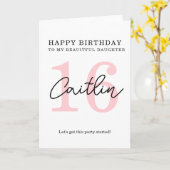 einfache Geburtstagskarte 16. Geburtstag. Karte (Gelbe Blume)