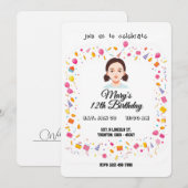 Einfache Geburtstagsparty Balloons und Geschenke Einladung (Vorne/Hinten)