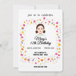 Einfache Geburtstagsparty Balloons und Geschenke Einladung