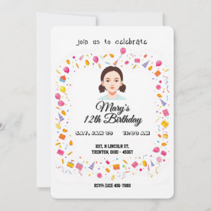 Einfache Geburtstagsparty Balloons und Geschenke Einladung