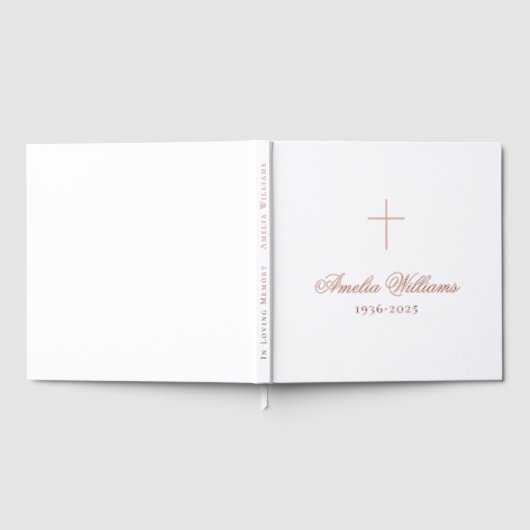 Einfache Gedächtnisbeerdigung, weiß Gästebuch (Voll)
