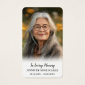 Einfache Gedächtnisgedicht Beileid Beerdigungskart (Vorderseite)