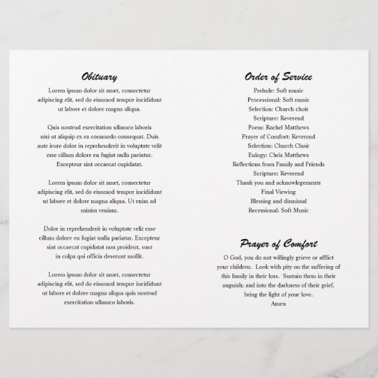 Einfache Gedenkfeier (Rückseite)